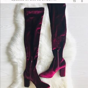 Aquazzura So Me Over The Knee Boots Cranberry 9.5